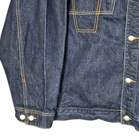 Vintage Mecca Denim Jacket Mens XXLarge Dark Wash Streetwear Hip Hop Rap 80s 90s - Picture 5 of 12